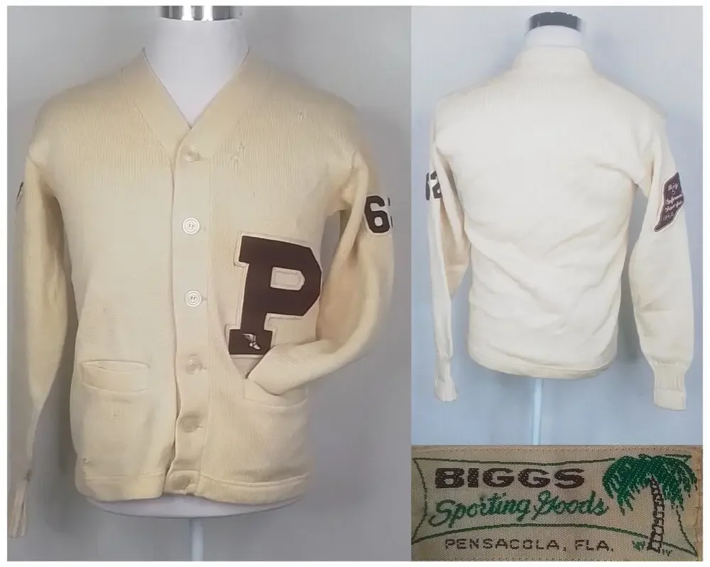 Rare Vintage 1962 Biggs Sporting Goods Big 5 Conference Champs Cardigan #J2533